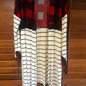 Lovely Melody Red and Black Plaid Cardigan